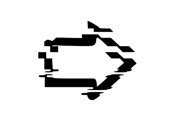 Big Glitch Arrow 4: A Bold Embroidery Design