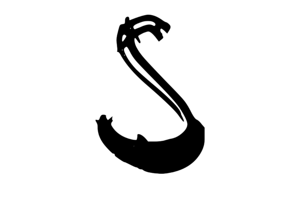 Bold Rotten Decaying Mono Letter S for Crafts & Graphics