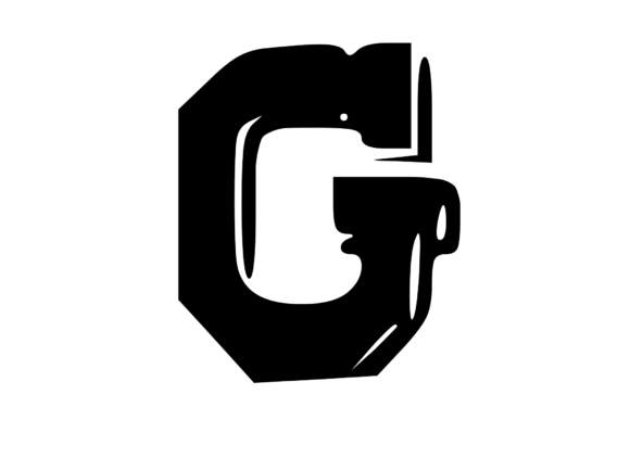 Fun Whacky Playful Mono Letter G for Creative Graphics and Crafts