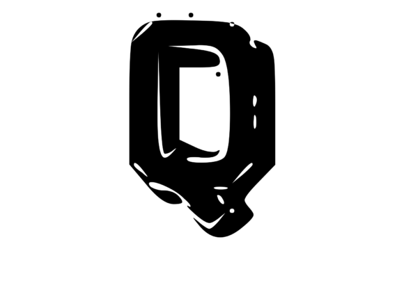Fun Whacky Playful Mono Letter Q V.1 for Creative Crafts