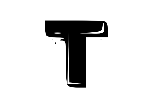 Fun Whacky Playful Mono Letter T V.1: A Graphics Gem for Crafts