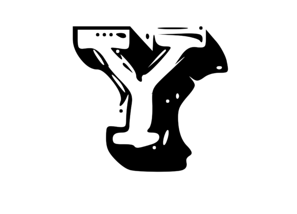 Fun Whacky Playful Mono Letter Y V.2 for Creative Crafts