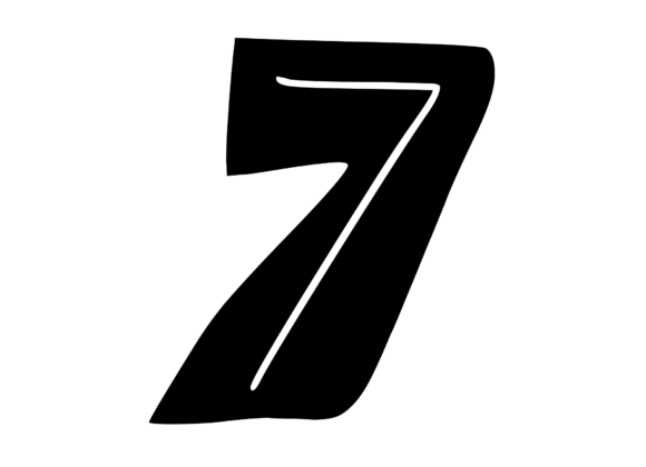 Funky Bold Skeleton Number 7 for Creative Crafts and Graphics