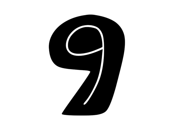 Funky Bold Skeleton Number 9: A Standout Graphics and Crafts Asset