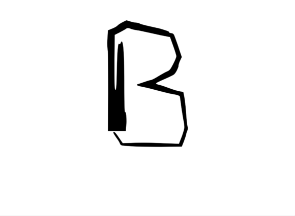 High Tek Grunge Mono Letter B for Crafts & Graphics