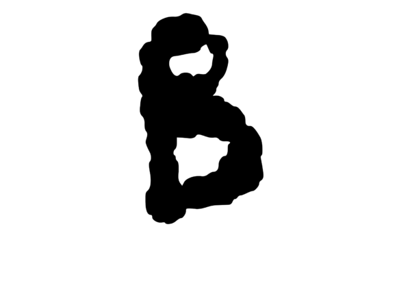 Ink Blot Stain Mono Letter B: A Unique Graphics and Crafts Asset