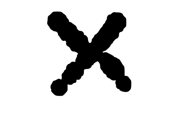 Ink Blot Stain Mono Letter X: A Unique Embroidery Design