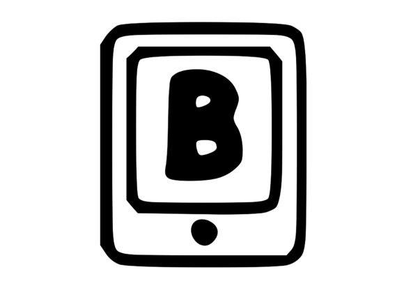 Mobile Tablet Device Mono Letter B for Graphics and Crafts