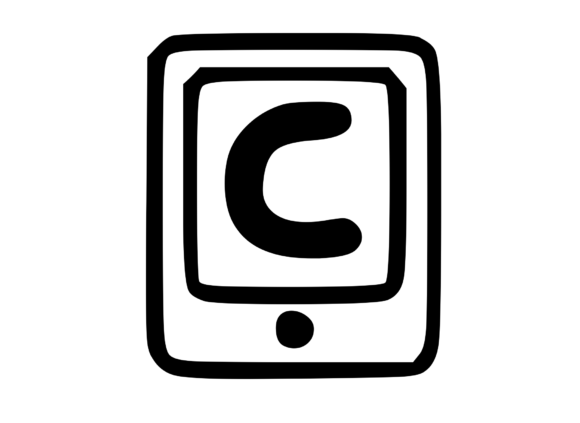 Mobile Tablet Device Mono Letter C for Graphics & Crafts