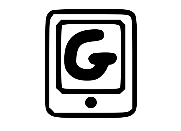 Mobile Tablet Device Mono Letter G for Crafts & Graphics