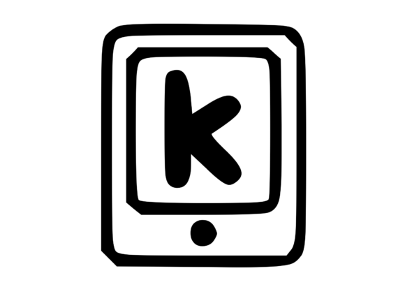 Mobile Tablet Device Mono Letter K for Graphics & Crafts