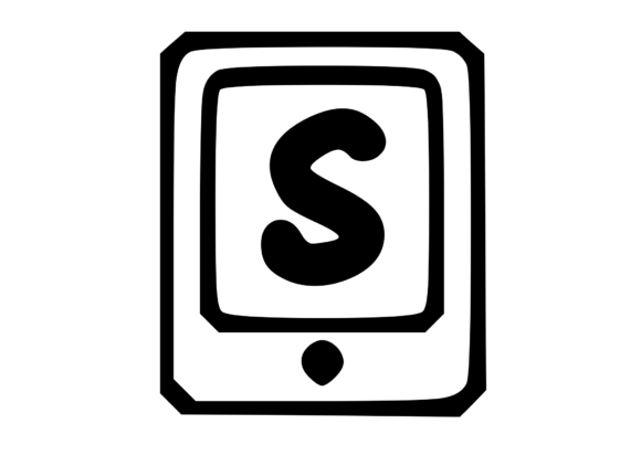 Mobile Tablet Device Mono Letter S for Modern Crafts