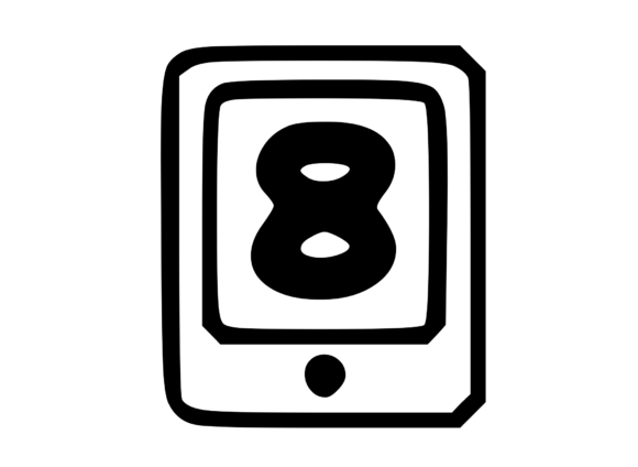 Mobile Tablet Device Mono Number 8: A Craft and Graphics Gem