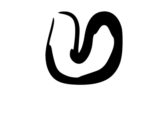 Rounded Fat Marker Pen Mono Letter U for Graphics and Crafts