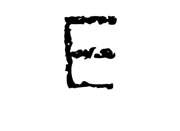 Scratched Mono Textured E: A Bold Choice for Crafts and Graphics