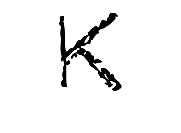 Scratched Mono Textured K: A Bold Choice for Local Crafts & Graphics