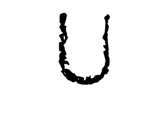 Scratched Mono Textured U: A Unique Craft and Graphics Asset